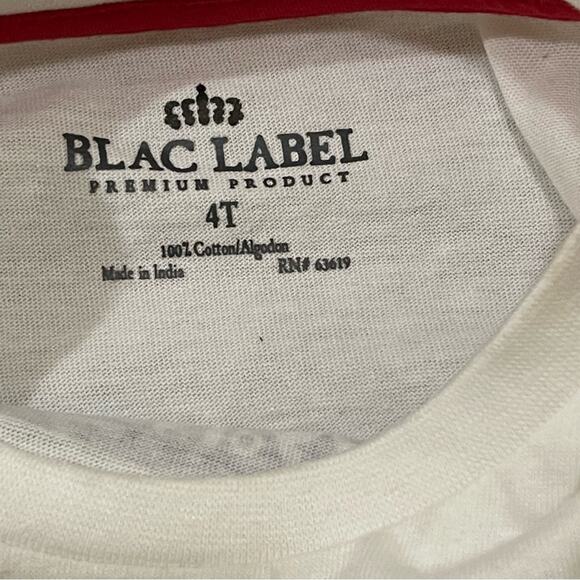 BLAC LABEL Graphic T-Shirt & Shorts Set Red White Navy Blue NWT Boys 4T - Picture 5 of 6